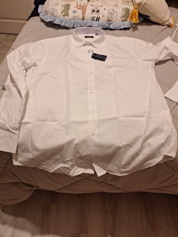Beyaz Uzun Kollu Düğmeli Erkek Gömlek - Görsel 4