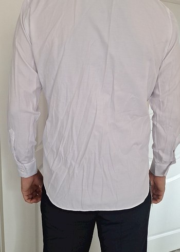 Beyaz Uzun Kollu Erkek Gömlek - Görsel 10