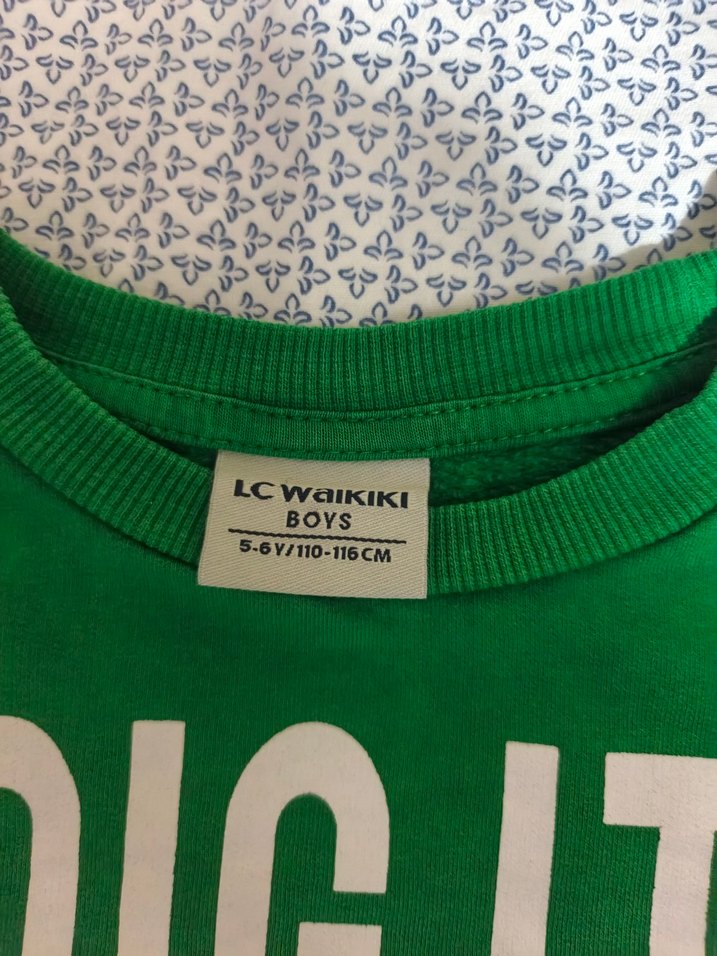 Erkek Çocuk Yeşil Baskılı Sweatshirt - Görsel 3