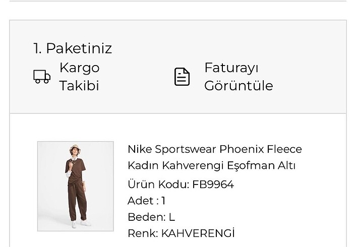 l Beden kahverengi Renk Nike Eşofman