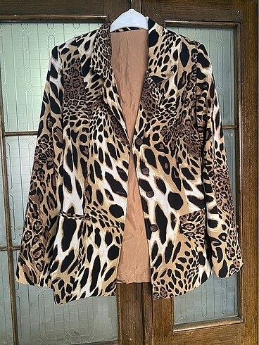 Leopar blazer ceket