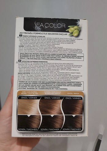 Sea Color Zeytinyağlı Koyu Kumral Saç Boyası 6.0 - Görsel 2