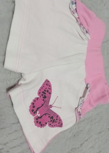 Panço Kelebek Baskılı Pembe Kız Şortu