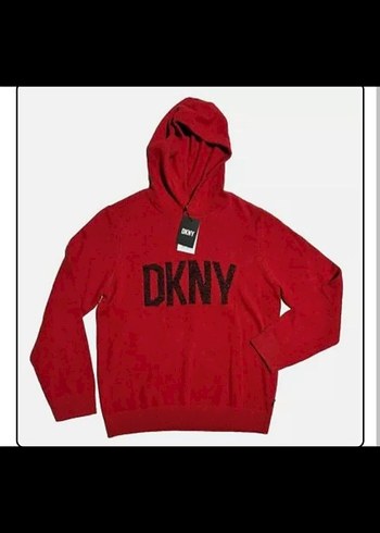 DKNY Koyu Kırmızı Kapüşonlu DKNY Erkek Sweatshirt