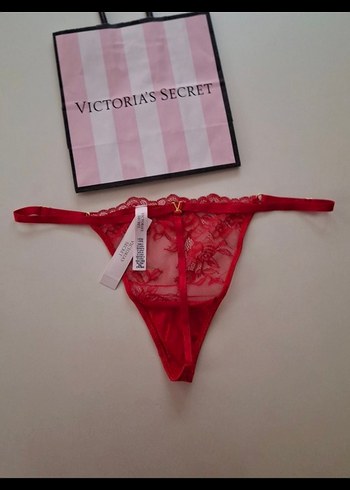 Parlak Kırmızı Dantel Tanga - Victoria's Secret - Görsel 6
