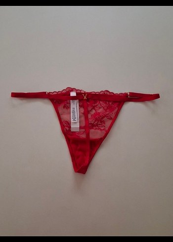 Parlak Kırmızı Dantel Tanga - Victoria's Secret - Görsel 2