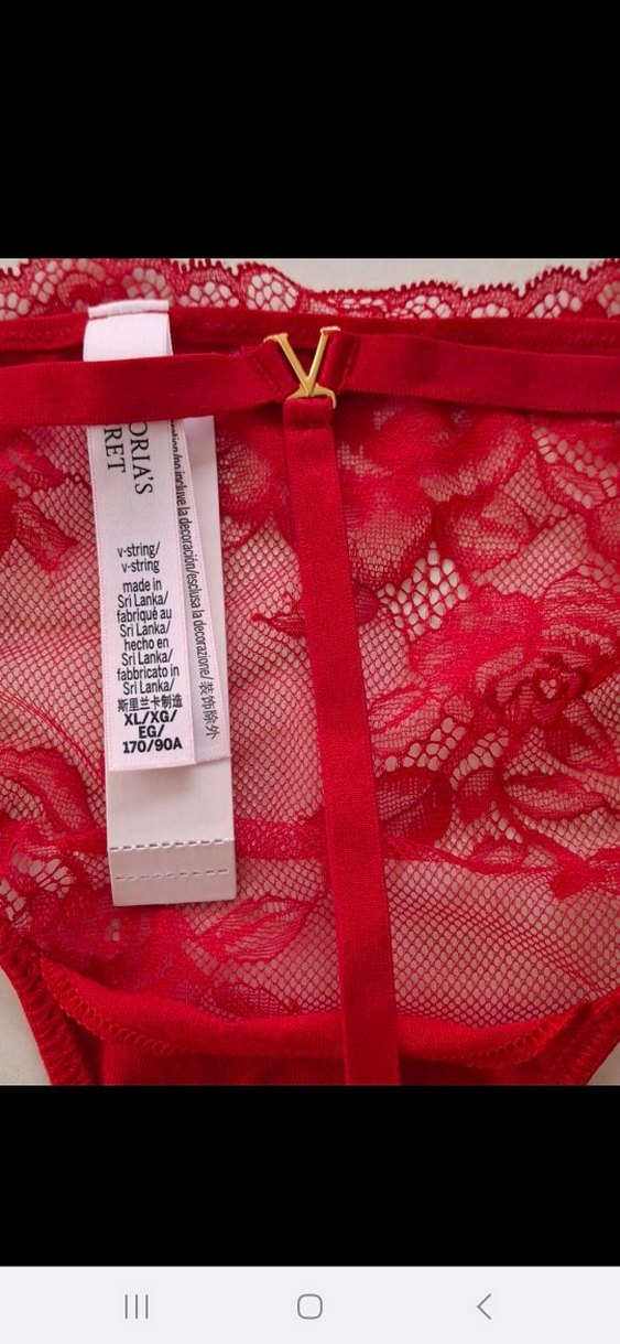 Parlak Kırmızı Dantel Tanga - Victoria's Secret - Görsel 5