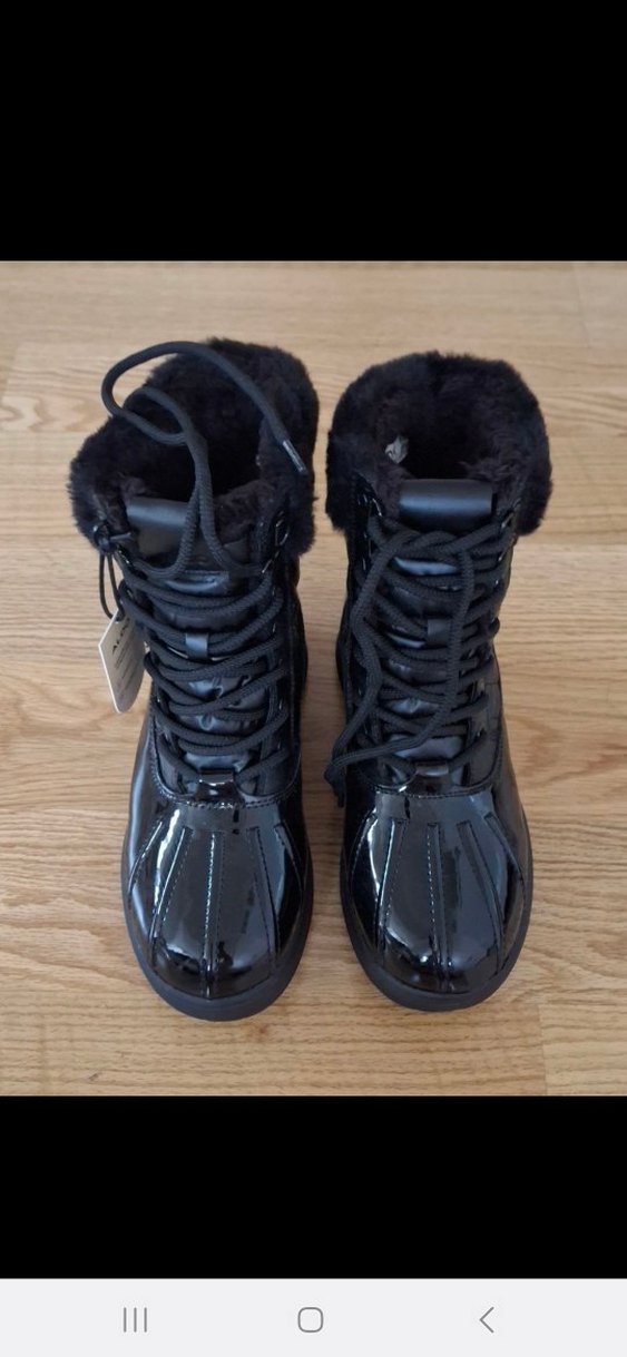 Siyah Kürklü Kadın Botu Kar Botu - Görsel 4