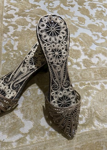 Bej Dantelli Stiletto Topuklu Kadın Abiye Ayakkabı - Görsel 2