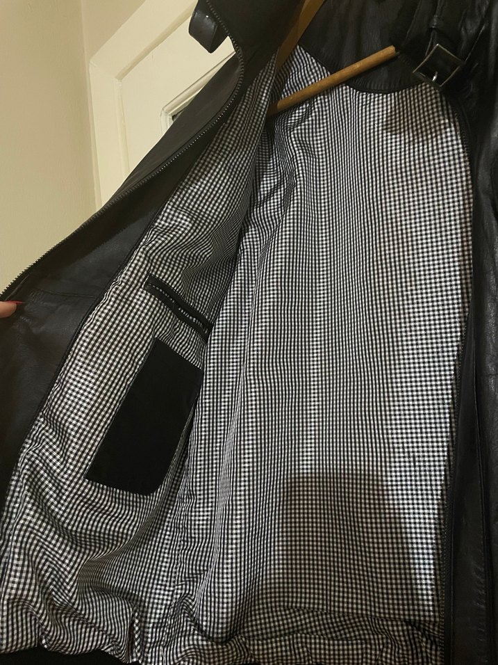 Siyah Deri Biker Ceket - Görsel 4