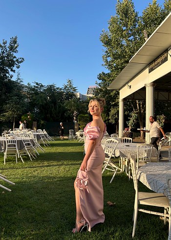m Beden Lafaba model pudra pembe abiye