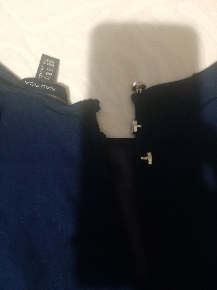 Lacivert V Yaka Kolsuz Mini Tulum - Görsel 5