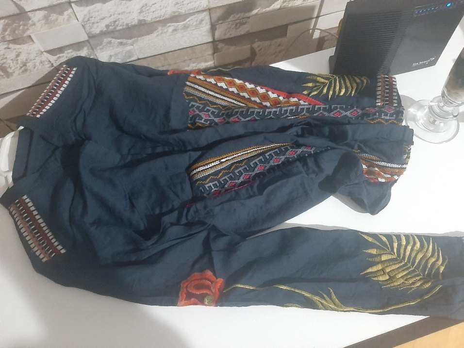 Zara Bohem Uzun Kollu Desenli Kadın Gömlek - Görsel 3