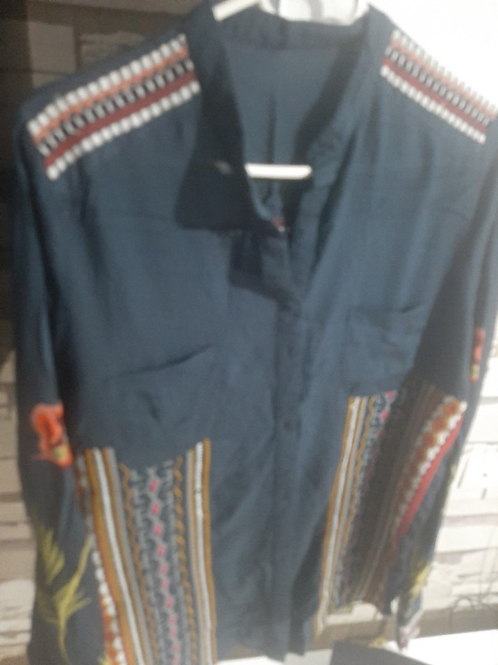 Zara Bohem Uzun Kollu Desenli Kadın Gömlek - Görsel 2