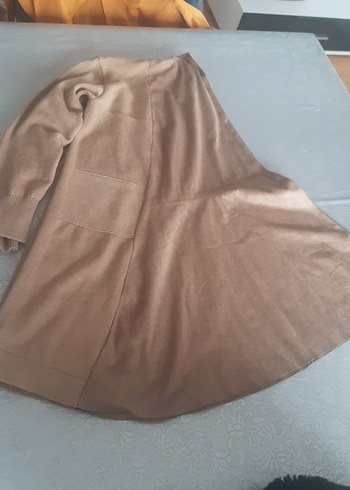 otantik bej örmeve süet detaylı hırka - Görsel 7