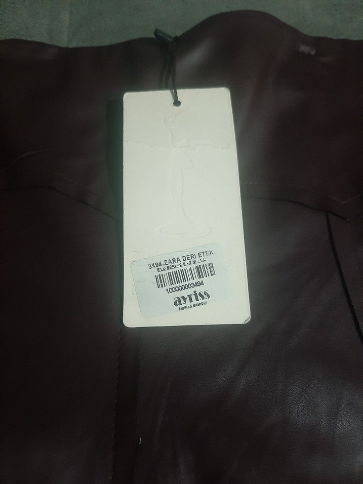 Zara  Bordo Deri Etek - Görsel 5