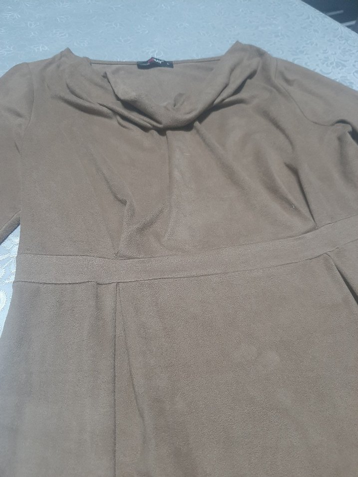 Bej  Süet Bohem Kadın Elbise - Görsel 4