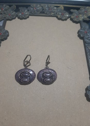 Mor Vintage Yılan Desenli Mini Küpeler - Görsel 3