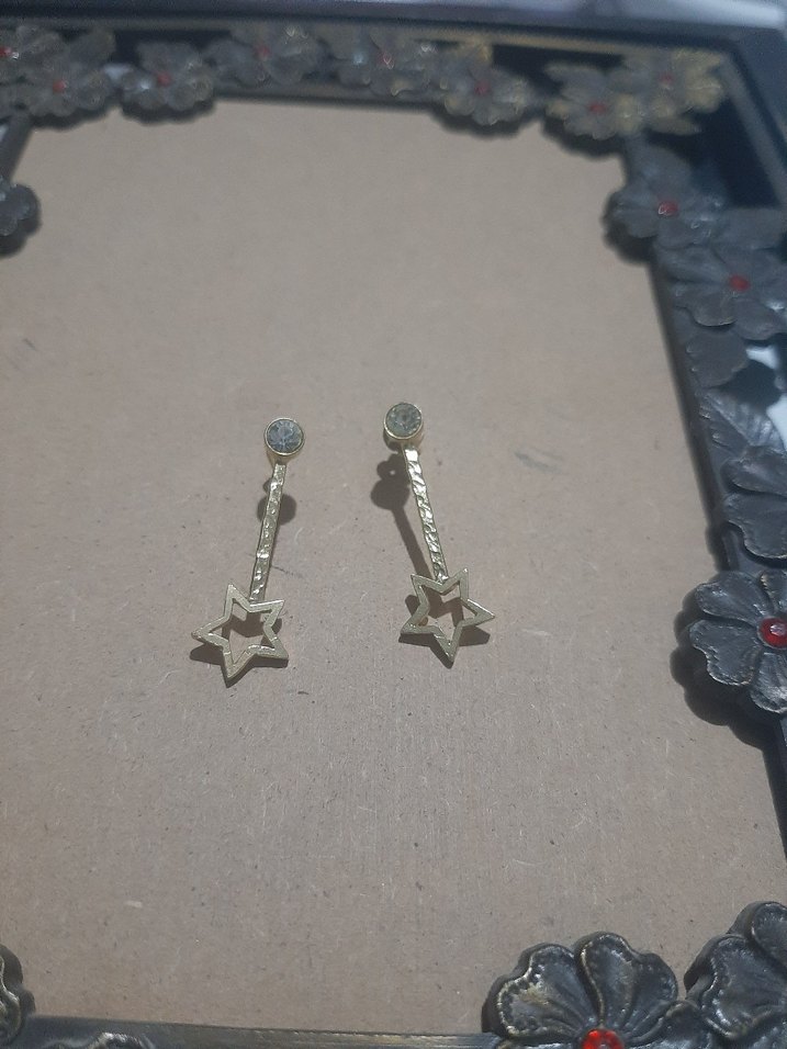 Mor Vintage Yılan Desenli Mini Küpeler - Görsel 5