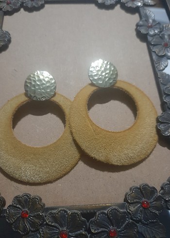 hardal süet küpe - Görsel 2