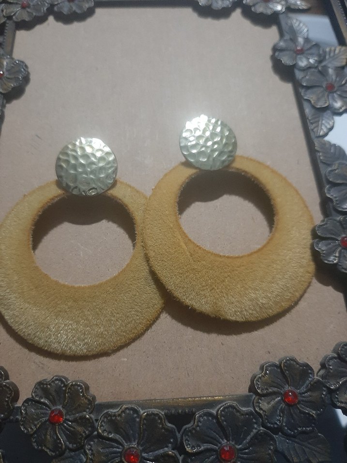 hardal süet küpe - Görsel 2