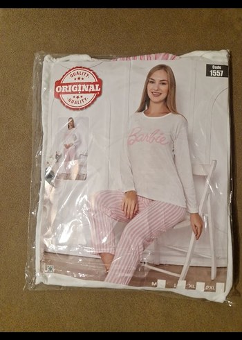 Diger Beyaz Desenli Uzun Kollu Kadın Pijama Takımı