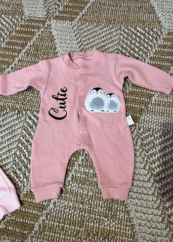 Pembe Baskılı Uzun Kollu Bebek Kıyafet Seti - Görsel 8