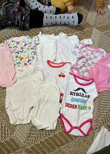 Pembe Baskılı Uzun Kollu Bebek Kıyafet Seti - Görsel 9