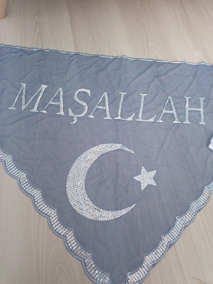 Gri Nakışlı Erkek Mendil - Bohem Tarz - Görsel 2