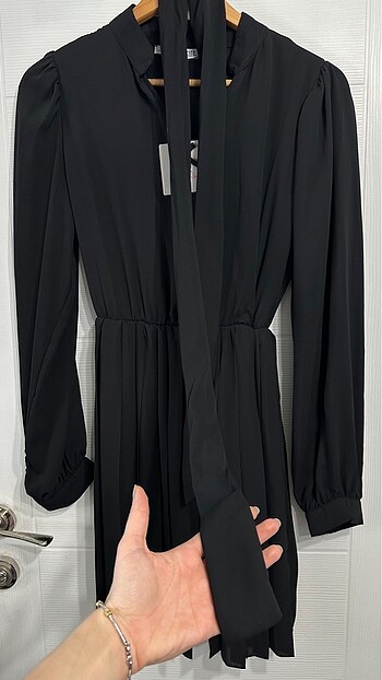 s Beden siyah Renk Siyah Şifon Elbise