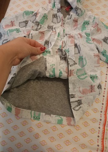 Kapüşonlu Kız Çocuk Çok Renkli Yağmurluk - Görsel 3