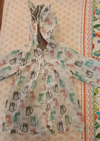 Kapüşonlu Kız Çocuk Çok Renkli Yağmurluk - Görsel 2