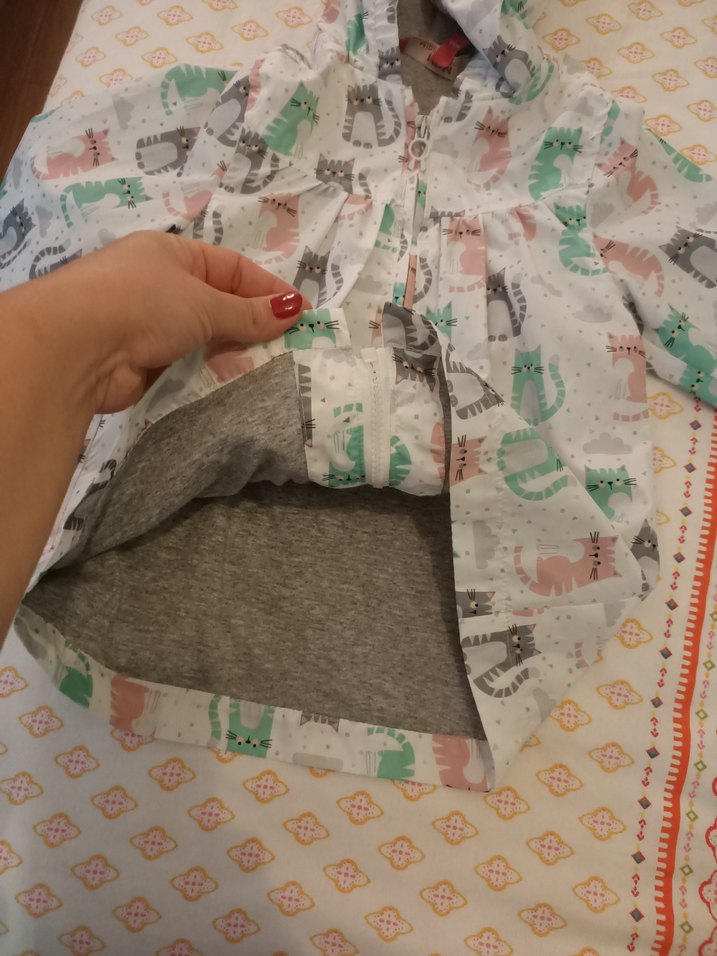 Kapüşonlu Kız Çocuk Çok Renkli Yağmurluk - Görsel 3