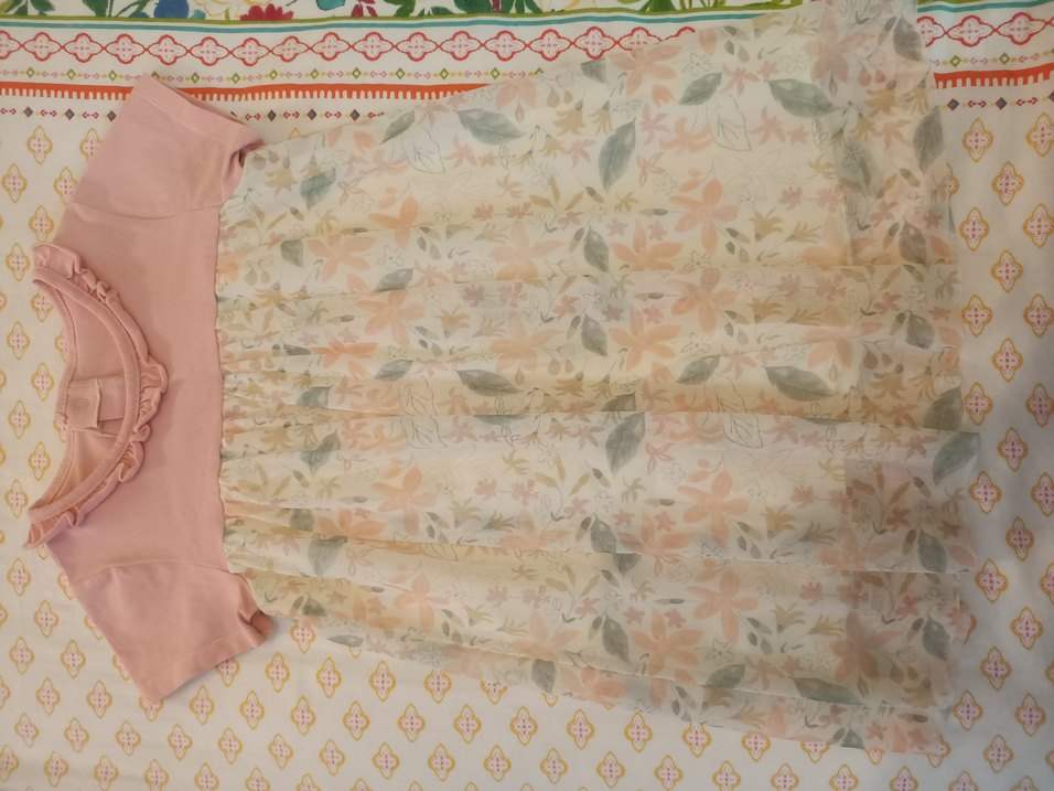 Kız Çocuk Pembe Bohem Kısa Kollu Elbise - Görsel 4