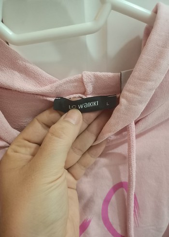 Pembe Kapüşonlu Kadın Sweatshirt - Görsel 4