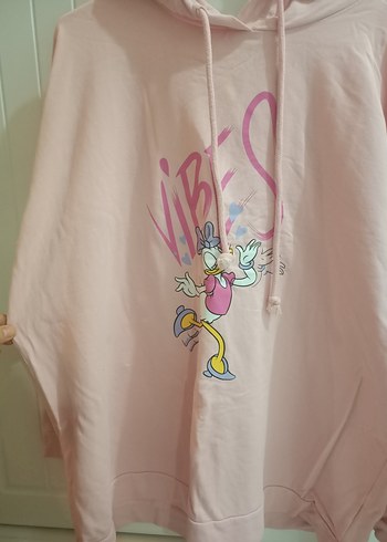Pembe Kapüşonlu Kadın Sweatshirt - Görsel 3