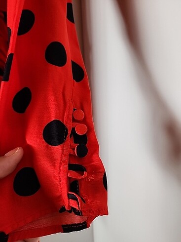 Puantiyeli mert aslan elbise - Görsel 6