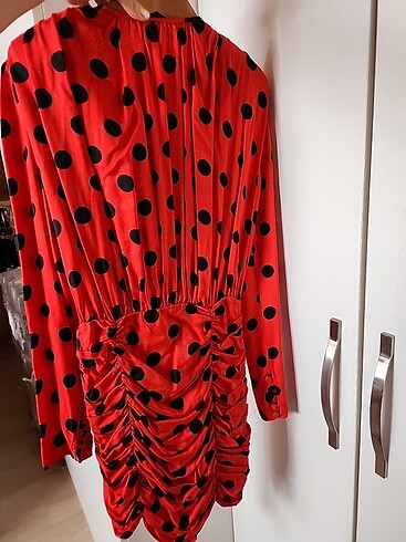 Puantiyeli mert aslan elbise - Görsel 7