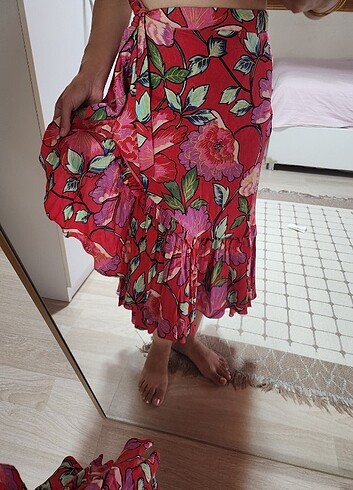 Renkli volanlıı etek - Görsel 8