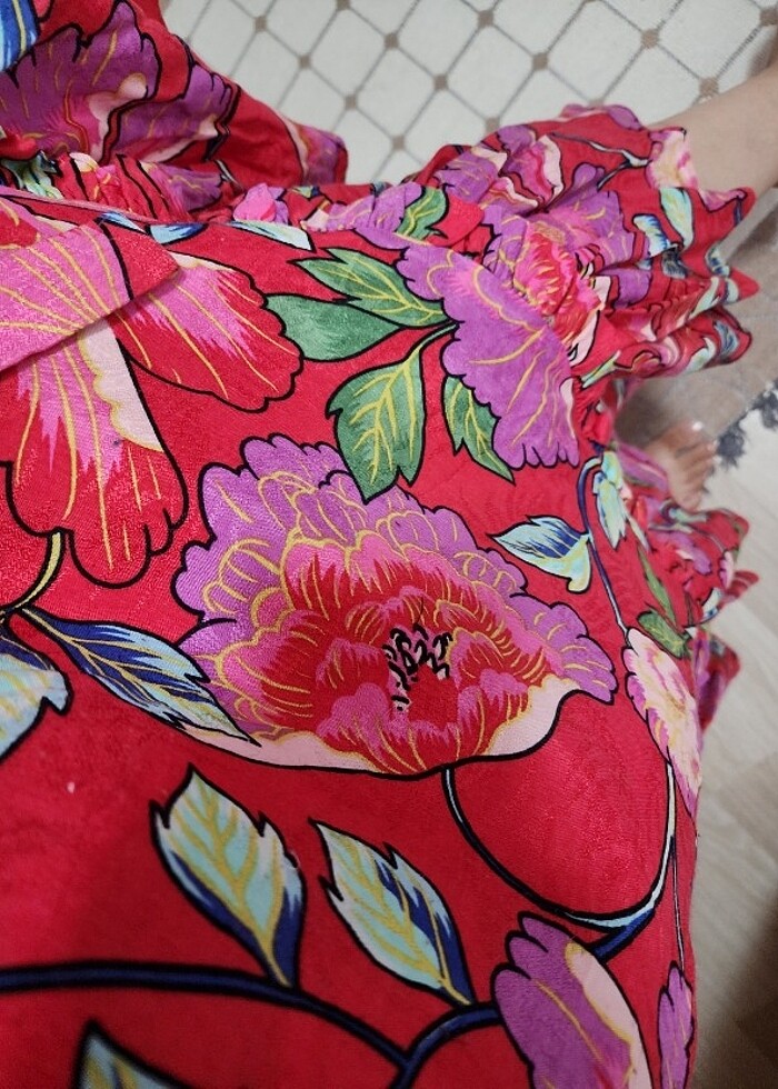 Renkli volanlıı etek - Görsel 4