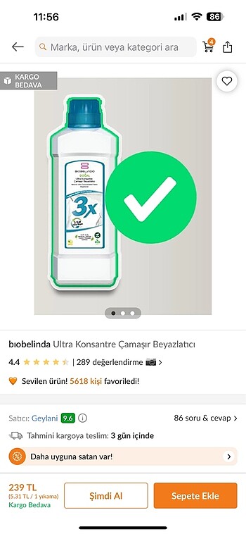 Biobelinda 3x çamaşır beyazlatıcı