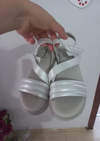37 Beden gri Kadın Dolgu Topuklu Spor Sandalet