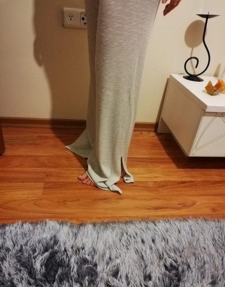 Gri Rahat Kesim Kadın Kumaş Pantolon - Görsel 4