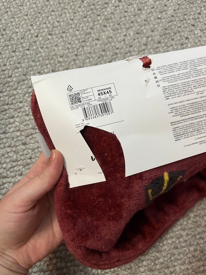 Bordo ayıcıklı Modern Klasik kırlent Kılıfı - Görsel 3