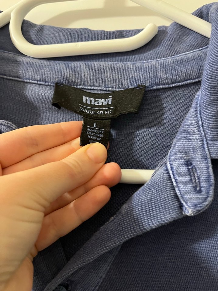 Erkek Mavi Denim Polo Tişört - Görsel 2