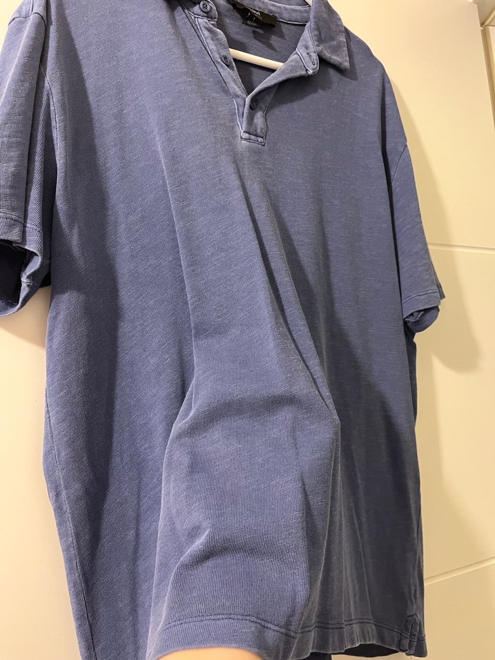 Erkek Mavi Denim Polo Tişört - Görsel 3