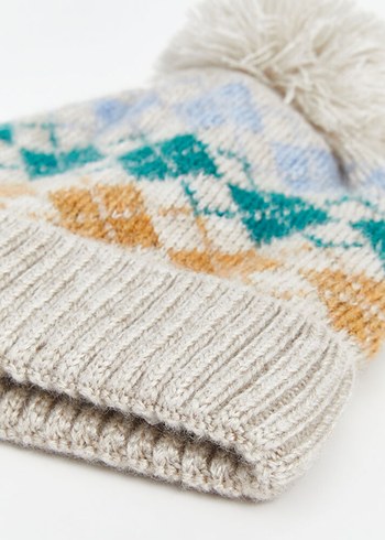 Renkli Desenli Bohem Örgü Bere - Görsel 2