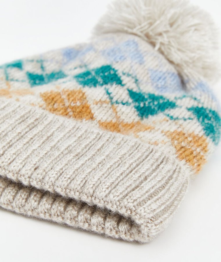 Renkli Desenli Bohem Örgü Bere - Görsel 2