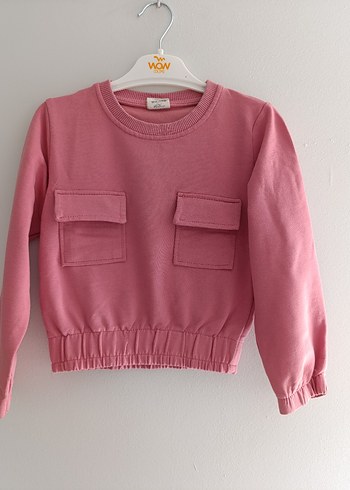 Kız Çocuk Pembe Uzun Kollu Sweatshirt