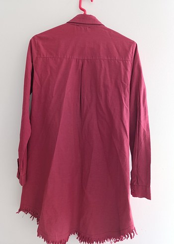 l Beden Bordo Düğmeli Hamile Midi Tunik
